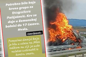 APEL ZA POMOĆ! Potrebna krv devojci iz "hjundaija" u koji se zakucao Dejan na auto-putu "Miloš Veliki"