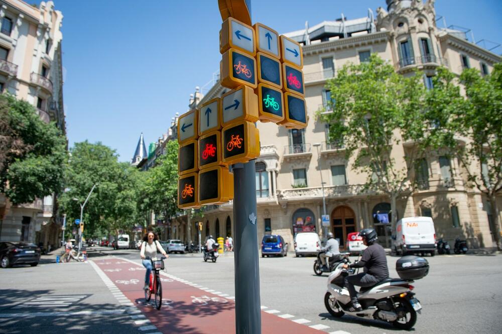 semafor za bicikliste, Barselona, semafor