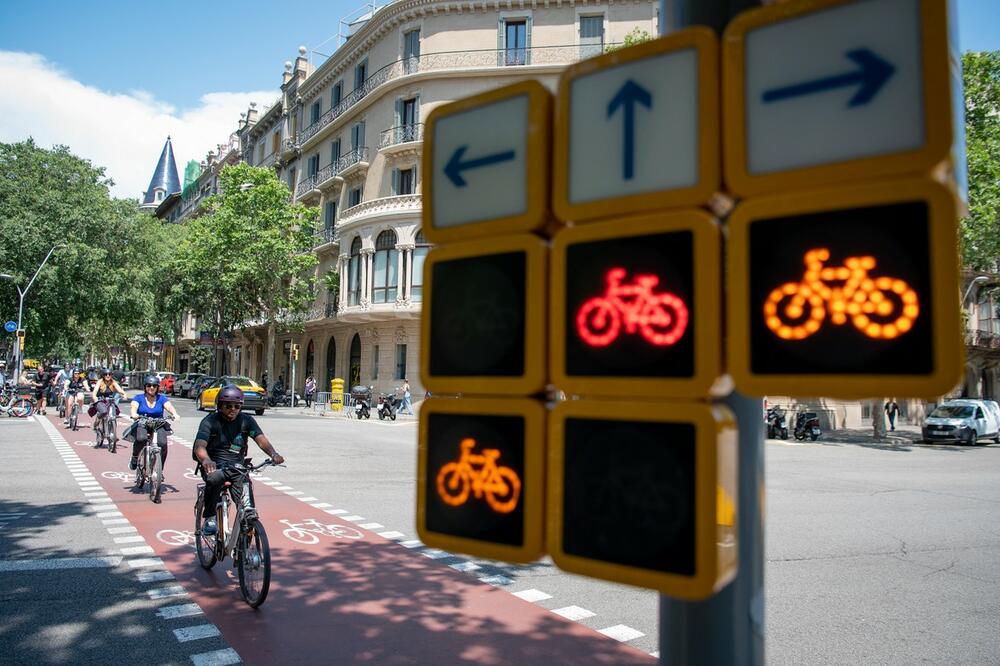 semafor za bicikliste, Barselona, semafor