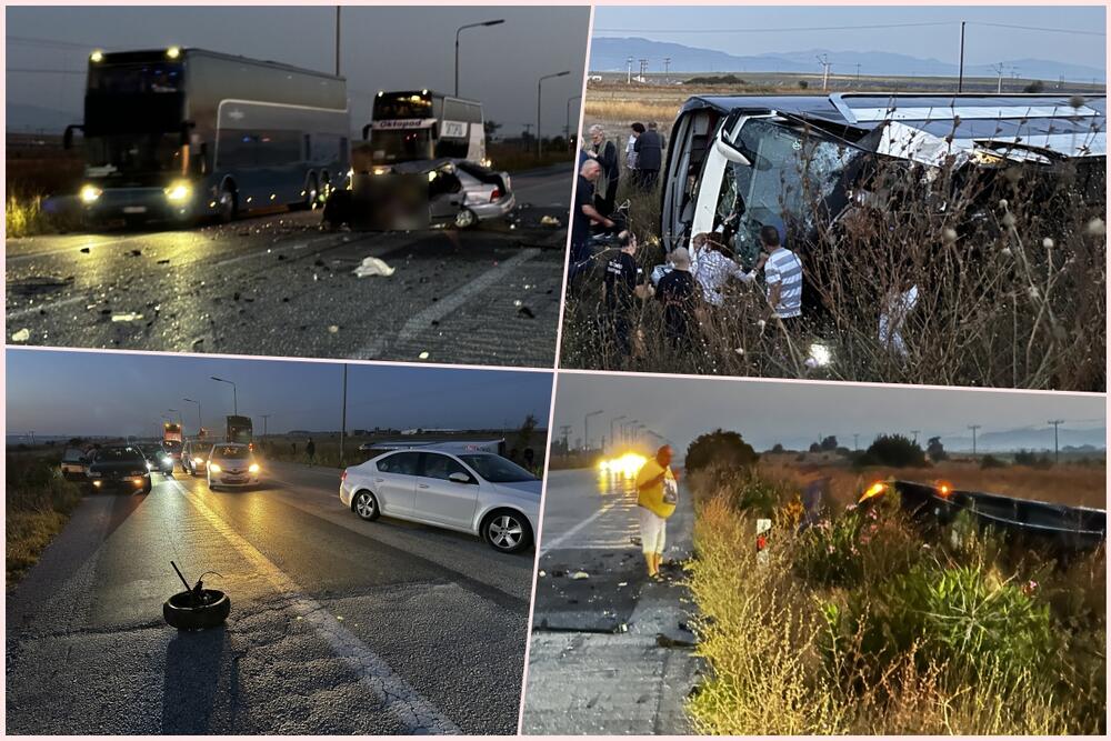 saobraćajna nesreća, Solun, autobus, lančani sudar