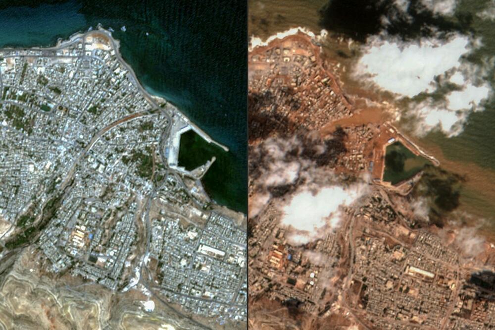 GRAD IZGLEDA KAO DA JE BOMBARDOVAN: Jezivi satelitski snimci Libije, broj mrtvih premašio 5.300 (VIDEO)