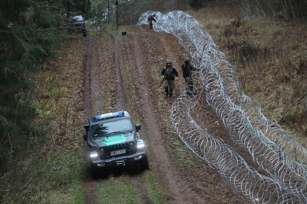 Полска, Русија, ограда, граница