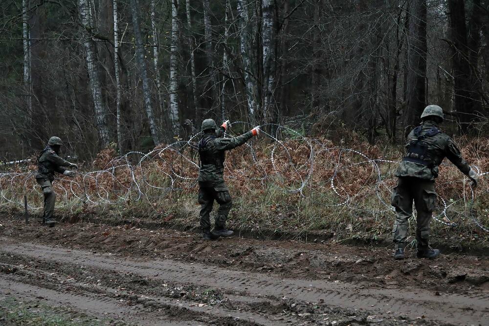 Полска, Русија, ограда, граница