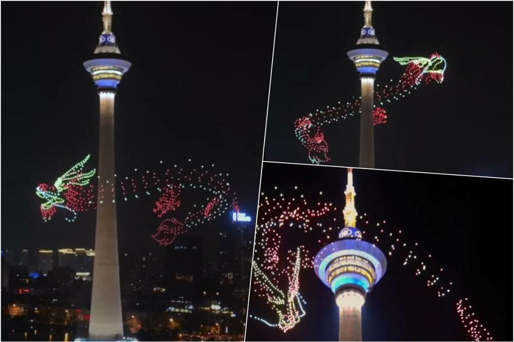 KAO DA JE ŽIV: Pogledajte očaravajući ples kineskog "letećeg zmaja" od skoro 1.000 dronova (FOTO, VIDEO)