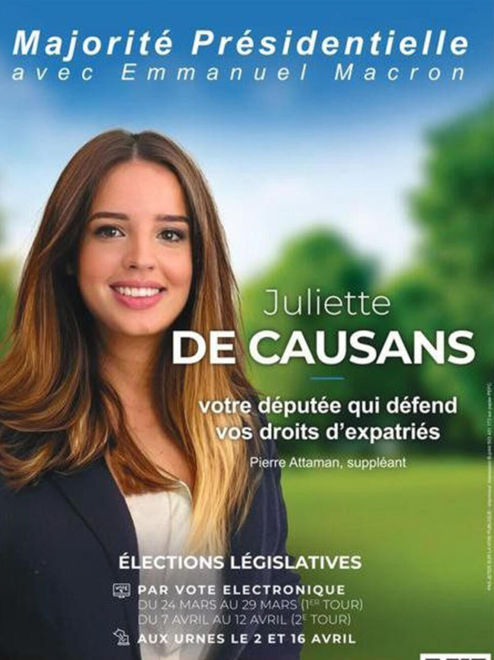 Жилиет де Козан на постерот од март 2023 година.