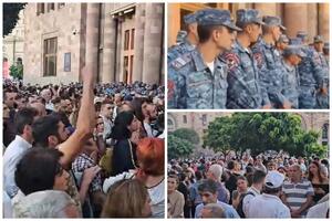 NA IVICI EKSPLOZIJE NASILJA: Demonstranti opkolili zgradu vlade u Jerevanu, gađaju policiju i traže ostavku Pašinjana (VIDEO)