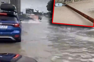 GROM PRESEKAO BANDERU NAPOLA U SPLITU! Pogledajte kakvo nevreme ide ka Srbiji, kiša potopila delove grada, pada i ne staje (VIDEO)
