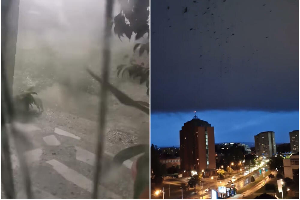 "PTICE ZLOSLUTNICE, POTOP": Novi snimci oluje, u Šidu se prst pred okom ne vidi a ljudi u šoku zbog PRIZORA U NOVOM SADU (VIDEO)