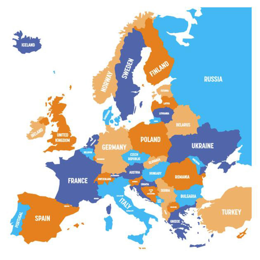 Mapa Evrope