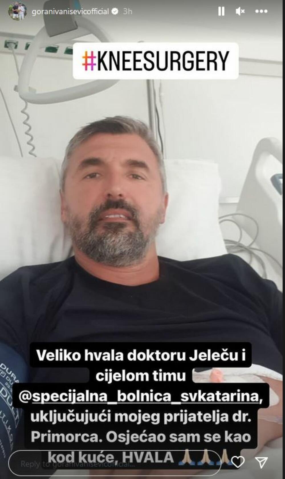 Goran Ivanišević, operacija, bolnica