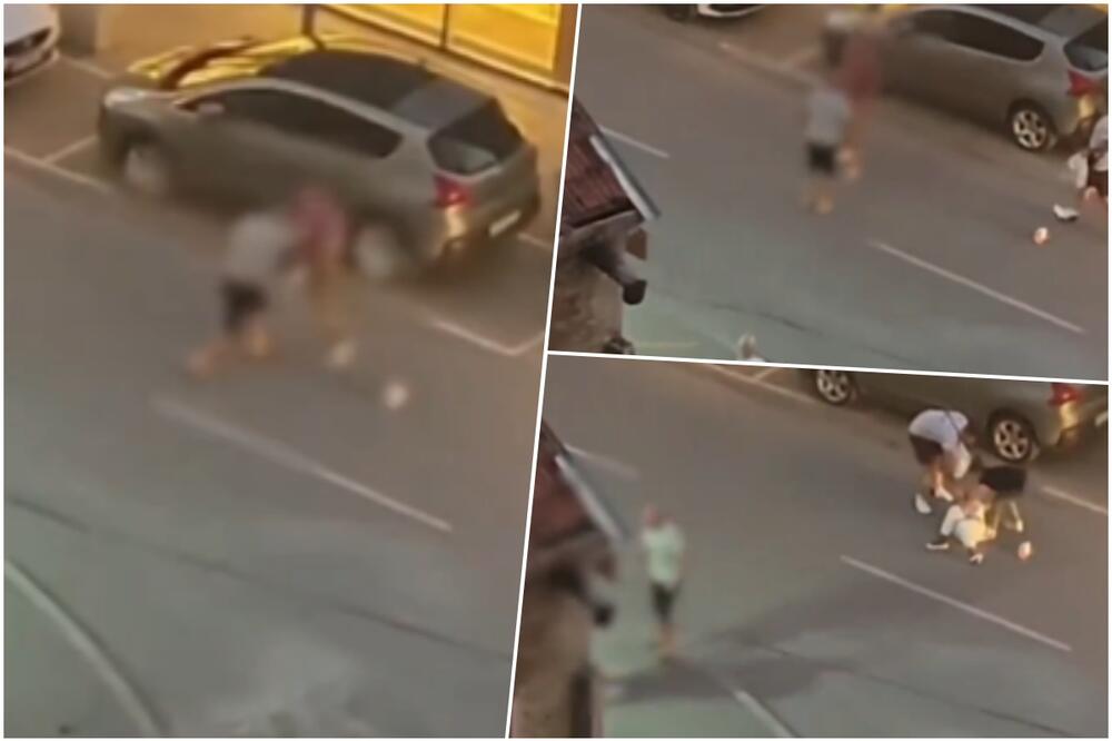 JEZIVO! UZNEMIRUJUĆI SNIMAK NASILJA U NOVOM SADU: Muškarac nokautirao ženu nasred ulice! Dobila pesnicu u glavu (VIDEO)
