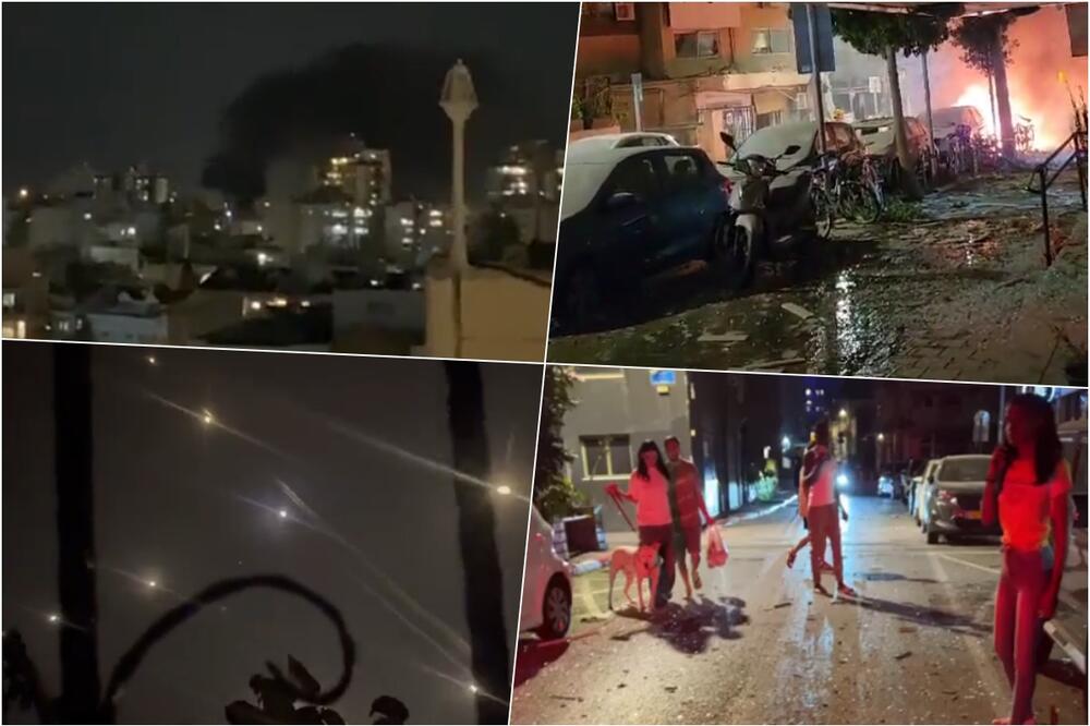 ŽESTOK NOĆNI UDAR NA TEL AVIV: Ispaljeno 150 RAKETA, prvi snimci bombardovanja! (VIDEO)