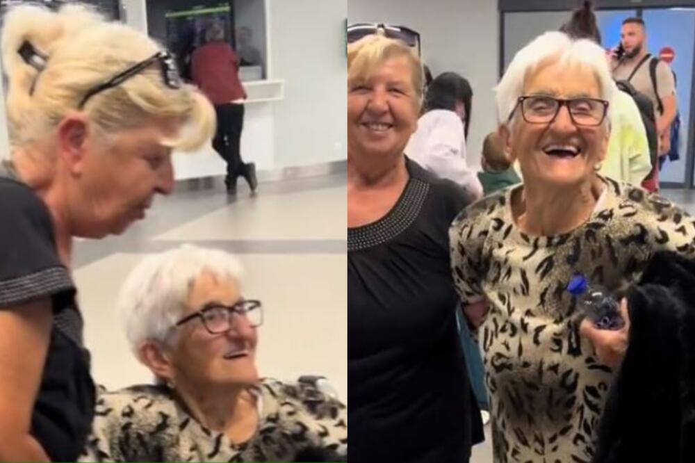 HIT SCENA NA BEOGRADSKOM AERODROMU: Baka (90) se posle mnogo godina vratila u Srbiju, priredili joj VRHUNSKI DOČEK (VIDEO)