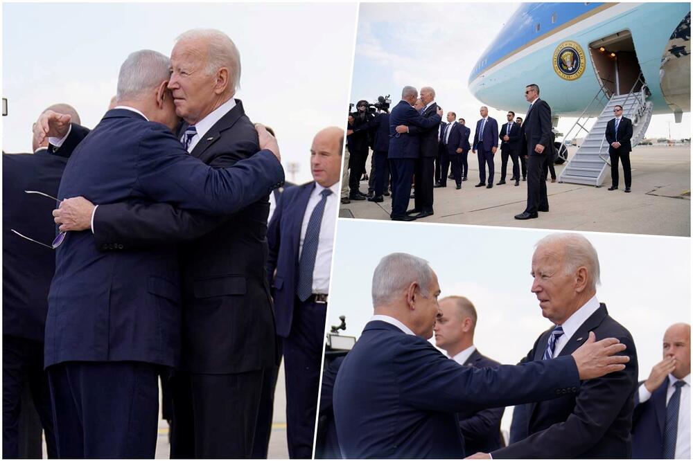 BAJDEN STIGAO U IZRAEL! Netanjahu zagrlio šefa Bele kuće koji je došao obučen u crno, kravata u posebnim bojama (FOTO, VIDEO)