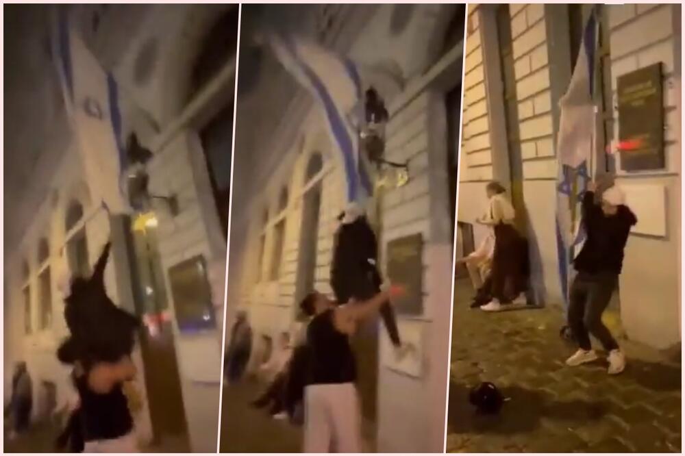 HAOS U BEČU: Zastava Izraela nasilno strgnuta sa sinagoge u centru grada, Austrijanci zgranuti, a onda usledila tuča (VIDEO)