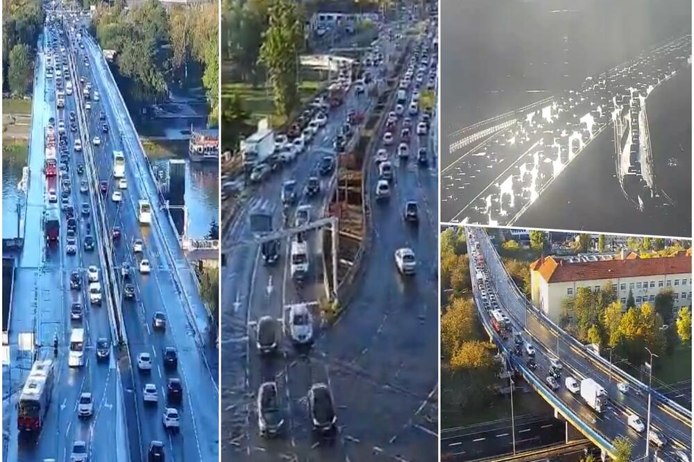 JUTARNJI ŠPIC U BEOGRADU: Veći broj vozila na mostovima, kiša dodatno usporila saobraćaj