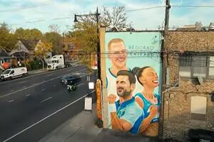 ĐOKOVIĆ, JOKIĆ I VULETA OSLIKANI NA ZIDU: Mural sa likovima srpskih sportista osvanuo u Čikagu VIDEO