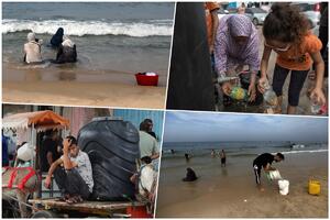 NAJMLAĐI ISPAŠTAJU: Palestinci peru odeću u moru, a sada su deci počeli da daju slanu vodu, jer PIJAĆE NEMA (FOTO)