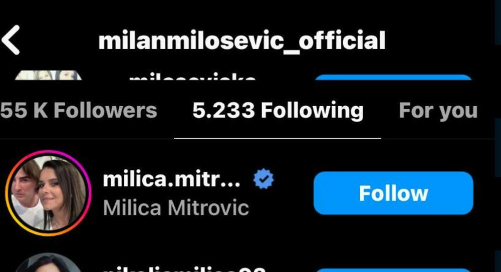 Milica Mitrović, Milan Milošević
