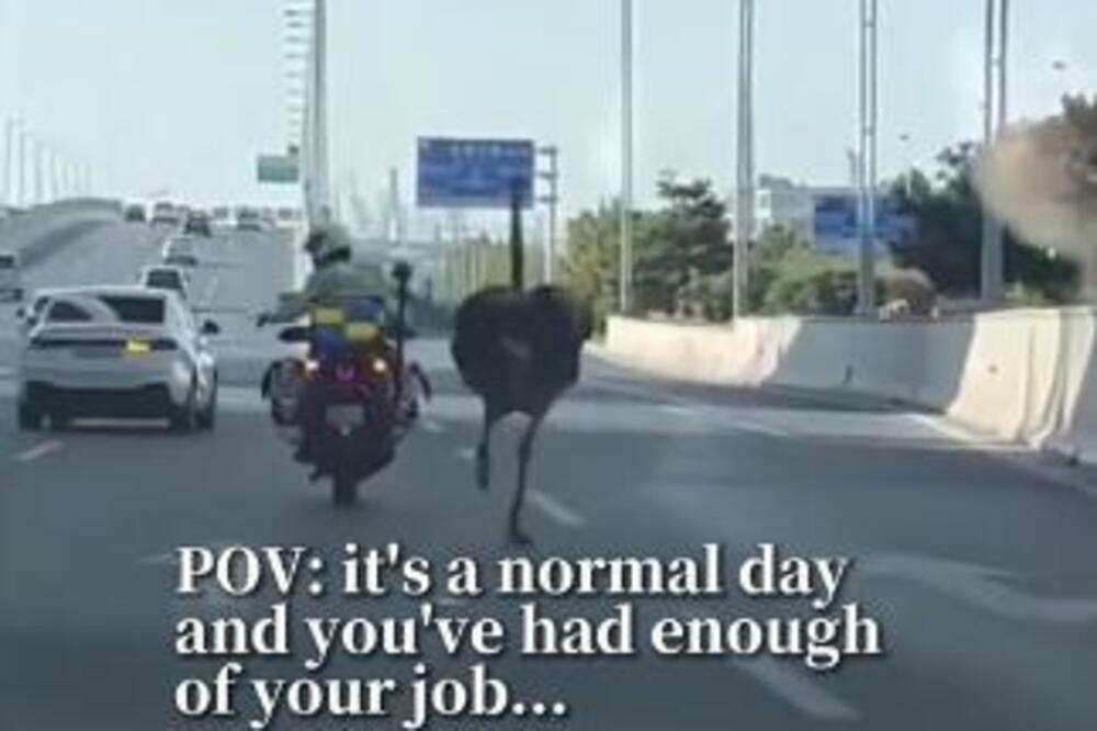 URNEBESNO: Policajac na motoru jurio NOJA! (VIDEO)