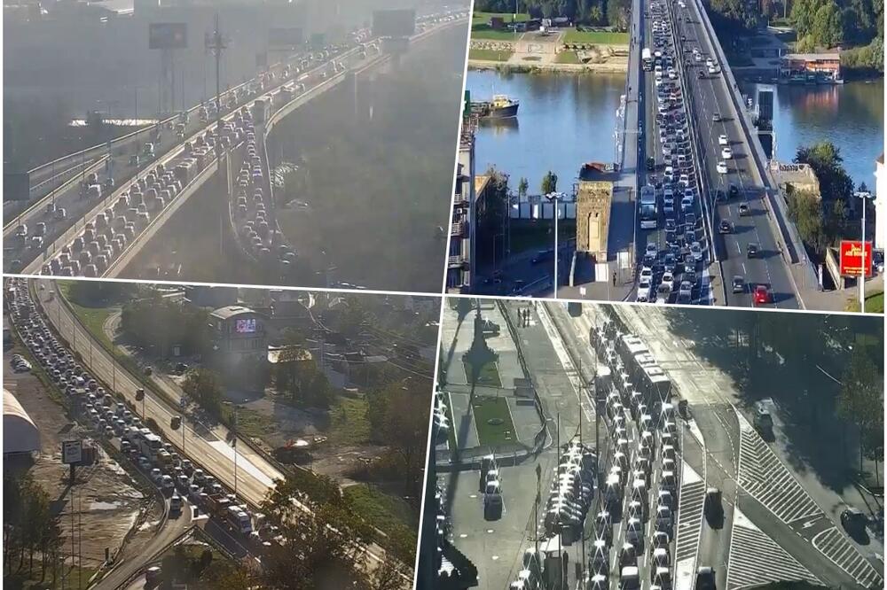 HAOS NA GAZELI U JUTARNJEM ŠPICU: Auto oborio motociklistu, reka vozila čeka da se uključi, ništa bolje ni na Brankovom mostu FOTO