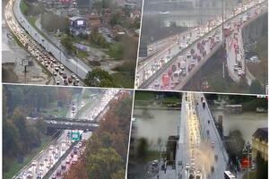 PLJUSAK DODATNO USPORIO SAOBRAĆAJ: Kolaps na ulicama Beograda, vozila na auto-putu mile! Haos i u Svetogorskoj