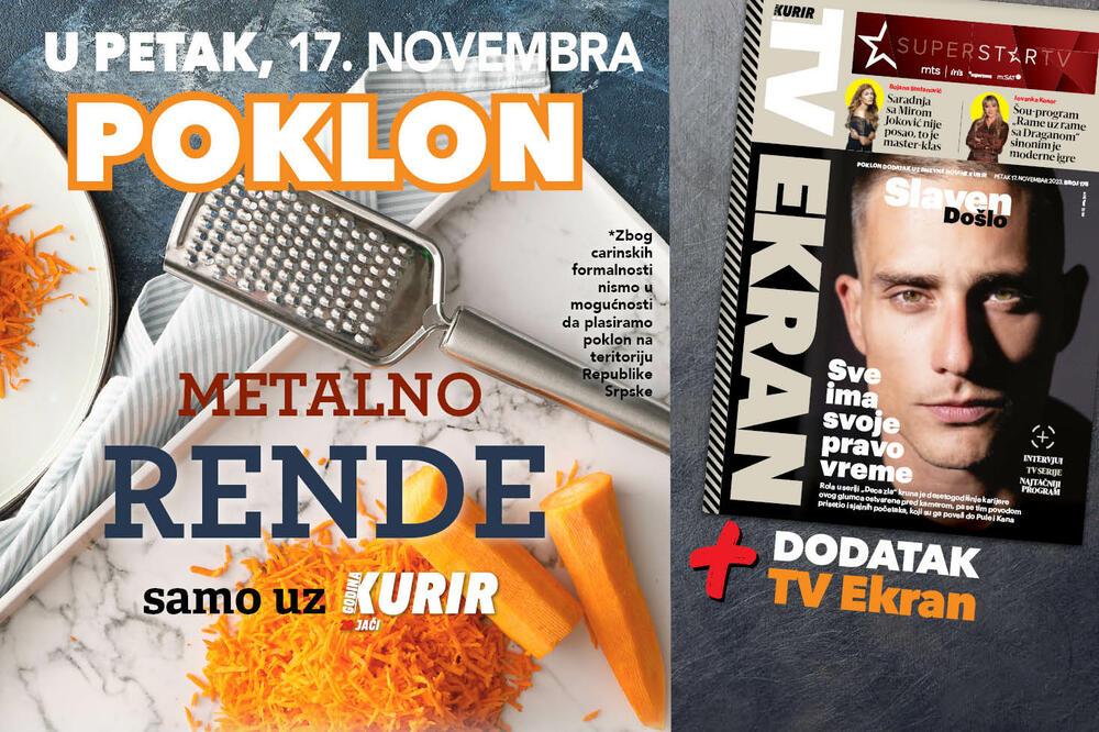 POKLON METALNO RENDE plus dodatak TV Ekran! U petak, 17.novembra, uz kupljeno izdanje dnevnih novina Kurir!