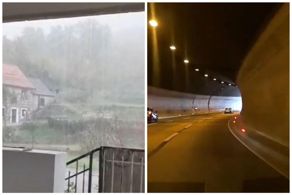 HAOS U HRVATSKOJ, KOLA STOJE U TUNELU ZBOG OLUJE: Ciklon doneo kišu i grad, siloviti pljuskovi zaustavili sve (VIDEO)