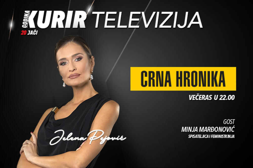 MINJA MARĐONOVIĆ GOŠĆA CRNE HRONIKE: Večeras na Kurir televiziji o konstantnoj i teškoj borbi protiv nasilja nad ženama