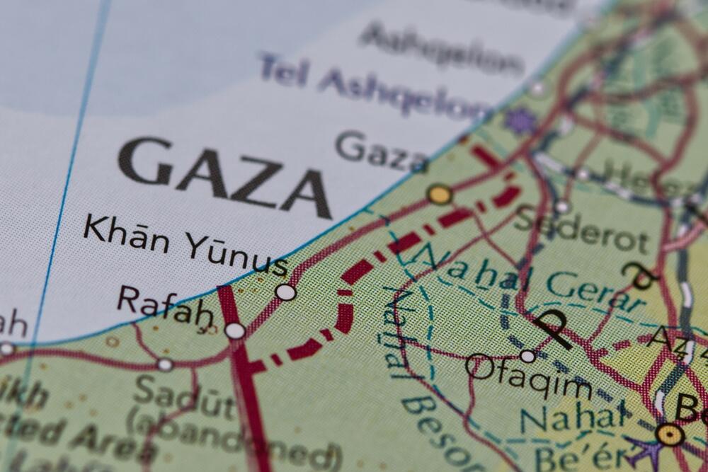 Gazaa, mapa Gaze, Gaza map