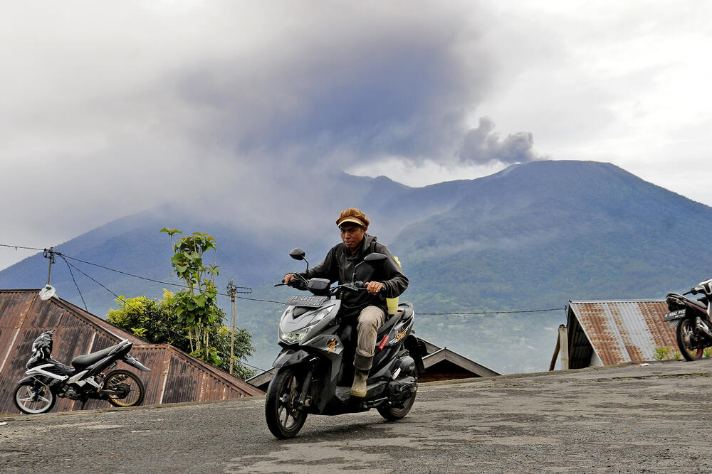 Indonezija, vulkan, Marapi