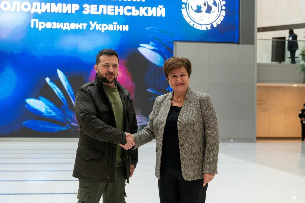 Ukrajinski predsednik Volodimir Zelenski i Kristalina Georgijeva, generalna direktorka MMF