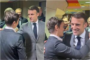 PREMIJERKA BRNABIĆ U BRISELU SA EMANUELOM MAKRONOM: Srdačan susret i topao zagrljaj sa predsednikom Francuske (FOTO)