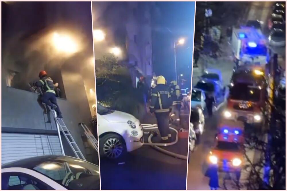 PLANUO STAN NA ZVEZDARI Požar na prvom spratu stambene zgrade, jedna osoba POVREĐENA, na licu mesta veliki broj vatrogasaca VIDEO