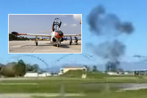 PAO AVION U GRČKOJ! Vojni mlaznjak se tokom obuke srušio na 500 metara od aerodroma, padu prethodile EKSPLOZIJE (FOTO, VIDEO)
