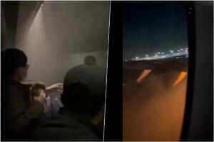 AVION SPOLJA GORI, UNUTRA SVE U DIMU: Objavljen zastrašujući snimak iz japanske letelice u plamenu (FOTO, VIDEO)