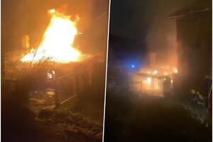 VATRA SPALILA KUĆU U MIRIJEVU! Veliki požar u porodičnom domu, ogroman plamen "progutao" ceo objekat! (VIDEO)