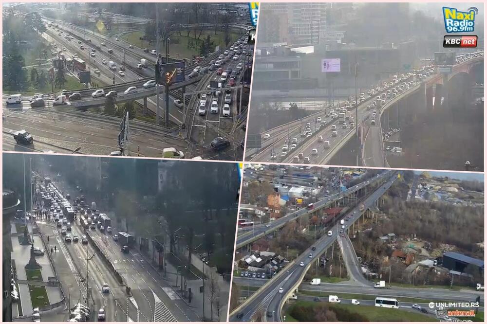 VELIKI BROJ VOZILA NA ULICAMA: Evo kakvo je stanje na najfrekventnijim saobraćajnicama u Beogradu