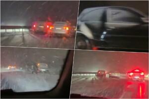 LANČANI SUDAR NA AUTO-PUTU KOD RUME: Snežna vejavica napravila KOLAPS - uništena četiri automobila (VIDEO)