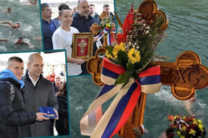 DAMA S KOSOVA BRŽA OD 28 DELIJA! Milica Đurić prva doplivala do Časnog krsta u Višegradu, a najmlađem SRPSKOM SOKOLU zlatnik