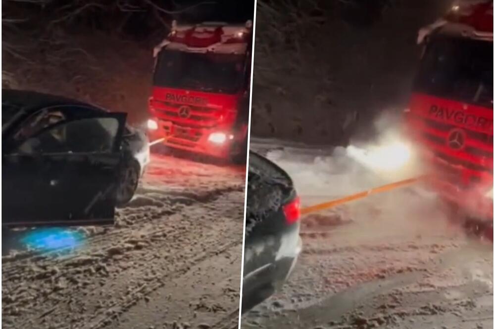 HIT SCENA NA ZAVEJANOJ PLANINI U BiH: Vozač kamiona nije mogao da nastavi put zbog snega, ali stigla je NEOČEKIVANA POMOĆ (VIDEO)
