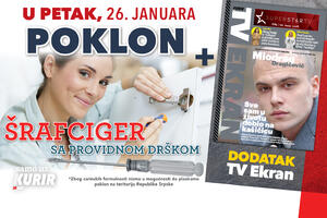 NE PROPUSTITE U PETAK, 26.JANUARA DVA POKLONA UZ KURIR! ŠRAFCIGER plus dodatak TV Ekran