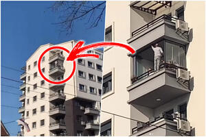 "RIZIKUJE ŽIVOT ZA DNEVNICU ​​​​​​​OD 3.500 DINARA" Beograđani u šoku zbog muškarca koji pere prozore na šestom spratu VIDEO