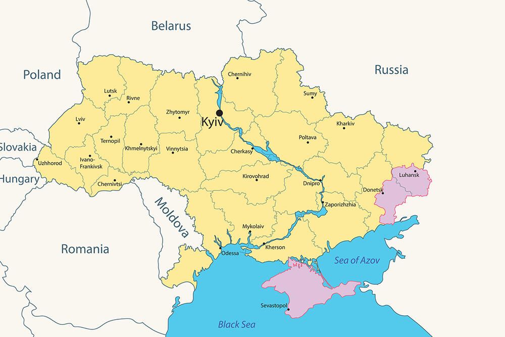 Kijev, Ukrajina, mapa Kijeva