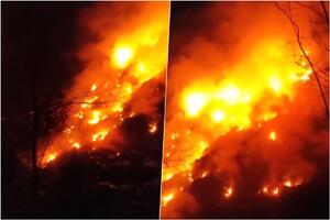 VELIKI POŽAR U BRUSU Gori deponija, plamen prekrio brdo, preti da se proširi (VIDEO)