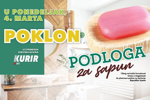 Poklon podloga za sapun! Ponedeljak, 4.mart uz dnevno izdanje novina Kurir