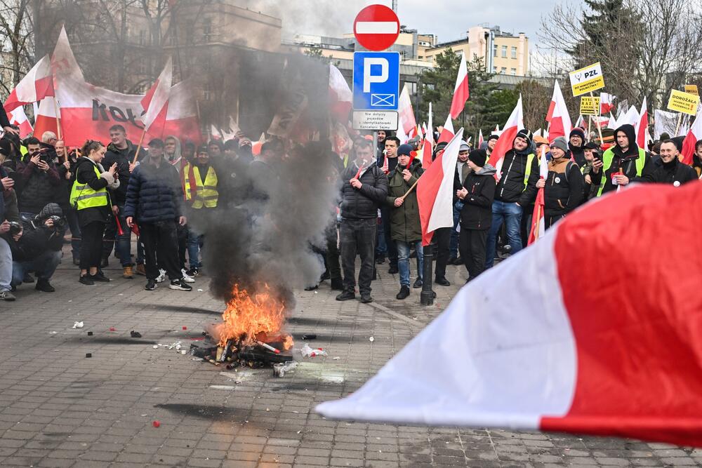 Poljska, farmeri, protest