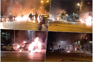 GORELA ATINA! Žestoki sukobi policije i studenata, prestravljeni ljudi trčali da spasu svoje automobile od vatre (VIDEO)