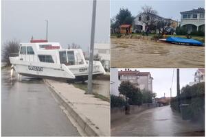 JEZIVI PRIZORI IZ HRVATSKE: Bujice preplavile ulice Zadra, pala rekordna količina kiše, BROD SE NASUKAO NA ULICU (FOTO/VIDEO)