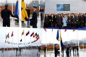 ZASTAVA ŠVEDSKE PODIGNUTA U SEDIŠTU NATO: Ceremonijom zacementirano mesto nordijskoj zemlji kao 32. članici Alijanse (FOTO, VIDEO)